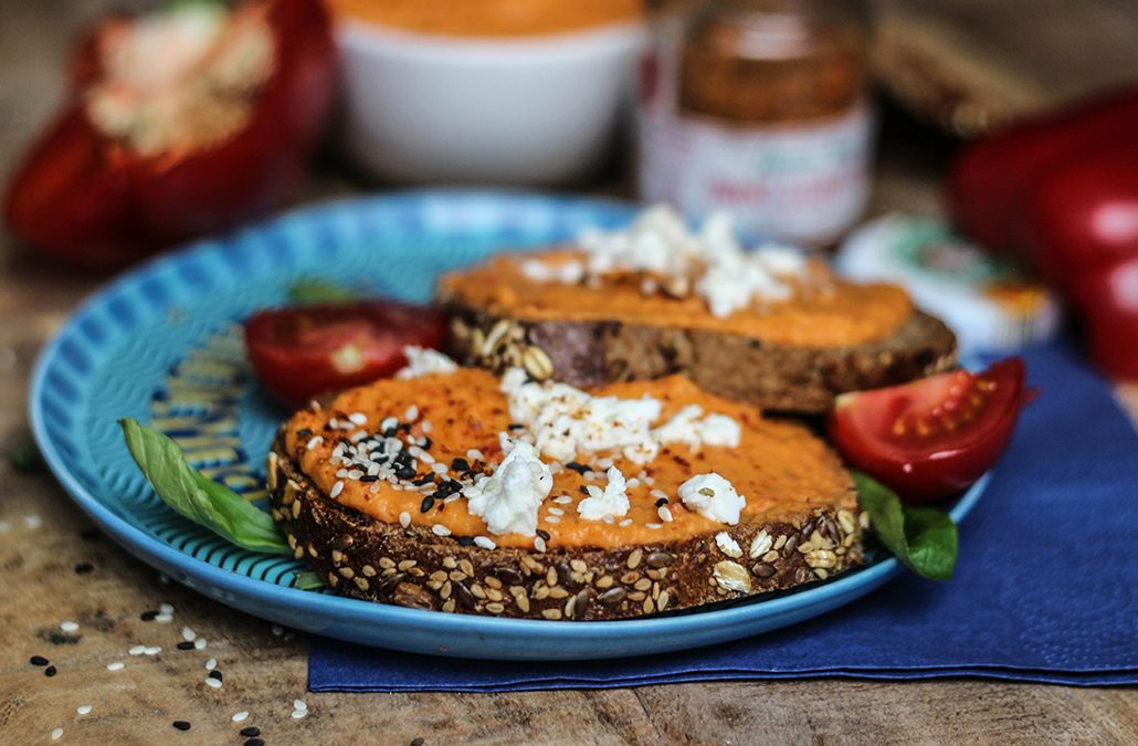 Houmous au poivron rouge et au piment d&rsquo;Espelette