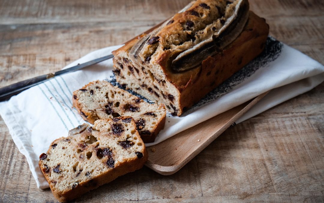 Banana bread au beurre de cacahuète et chocolat
