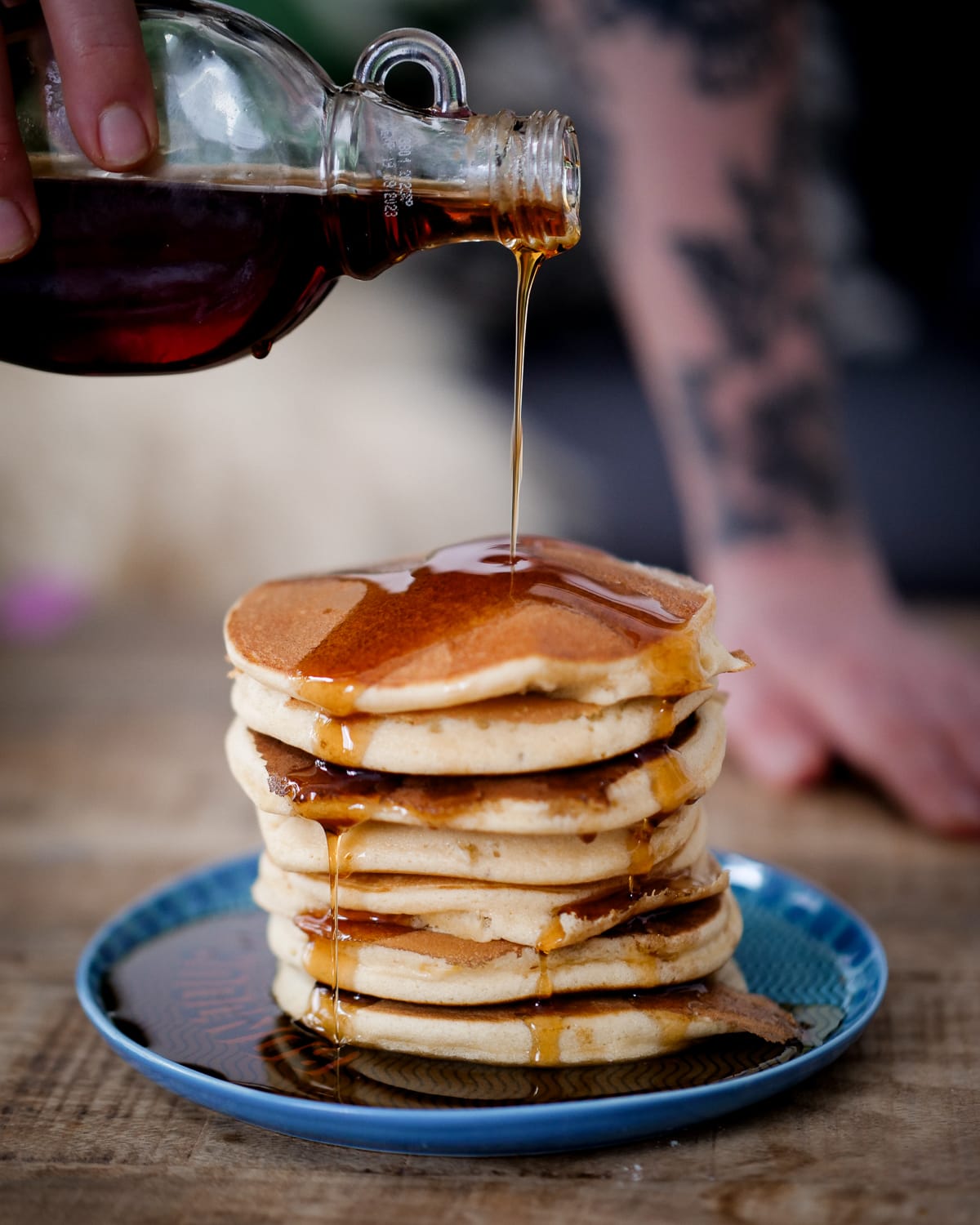 Pancakes fluffy - Recette Faciles, rapides, délicieux, sirop d'érable