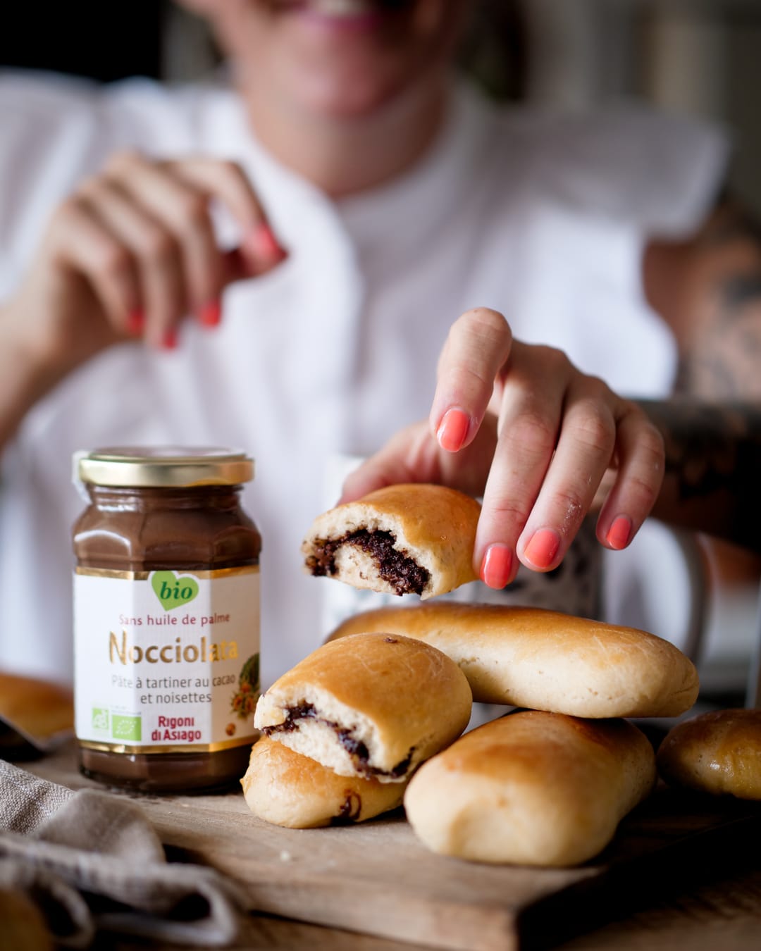 Recette de petits pains briochés fourrés à la pâte tartiner au chocolat